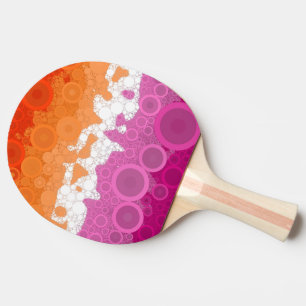 Pala De Ping Pong Bandera del Orgullo Lesbiano Abstracto Bohemio Bur