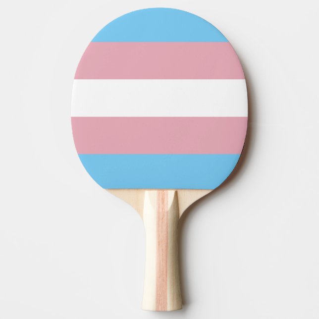 Pala De Ping Pong Bandera del Orgullo Trans (Anverso)