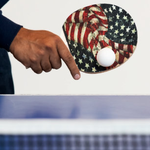Pala De Ping Pong Bandera estadounidense-camuflaje por Shirley Taylo