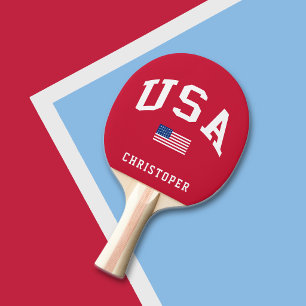 Pala De Ping Pong Bandera estadounidense del día de la independencia