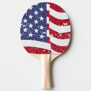 Pala De Ping Pong Bandera estadounidense ondeando - Dolorido