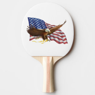 Pala De Ping Pong Bandera estadounidense y águila