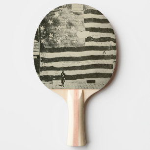 Pala De Ping Pong Bandera estrellada: bandera estadounidense en exhi