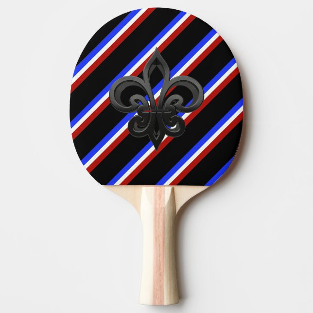 Pala De Ping Pong Bandera francesa de las rayas (Anverso)