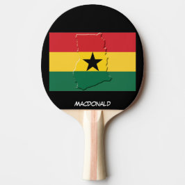 Pala De Ping Pong BANDERA GHANA Y MAPA NEGRO personalizado