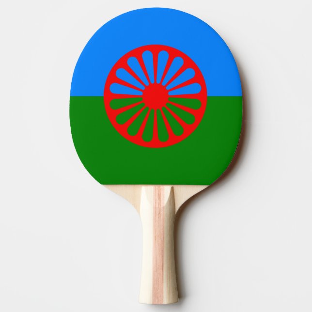 Pala De Ping Pong Bandera gitana oficial Ping Pong Paddle (Reverso)