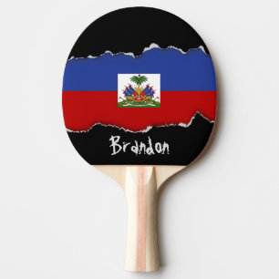 Pala De Ping Pong Bandera haitiana clásica