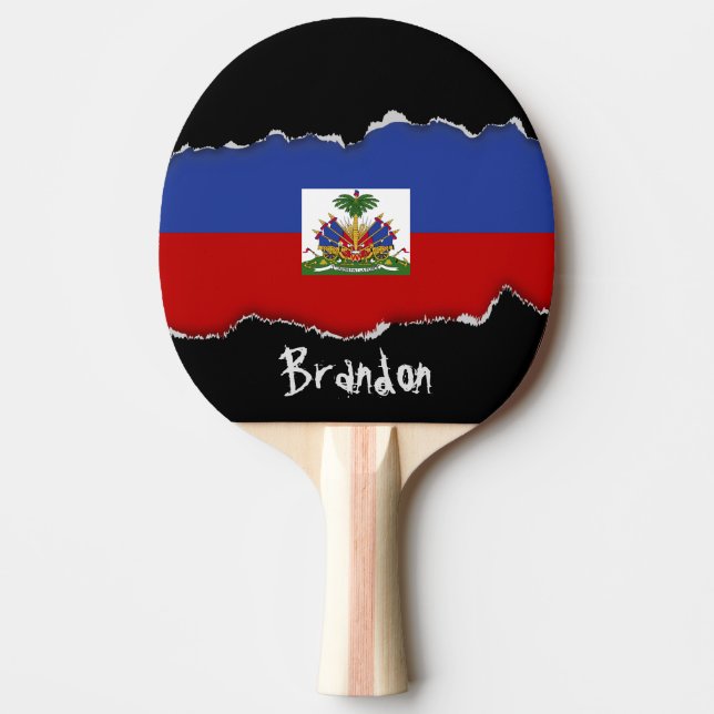 Pala De Ping Pong Bandera haitiana clásica (Anverso)