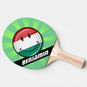 Pala De Ping Pong Bandera húngara sonriente
