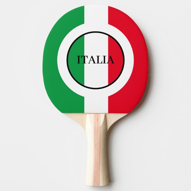 Pala De Ping Pong Bandera italiana rojo verde blanco (Anverso)