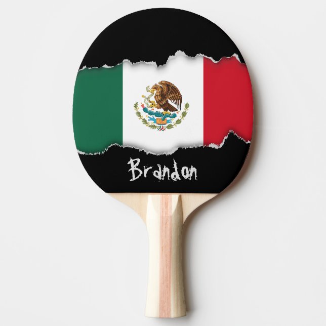 Pala De Ping Pong Bandera mexicana clásica (Anverso)