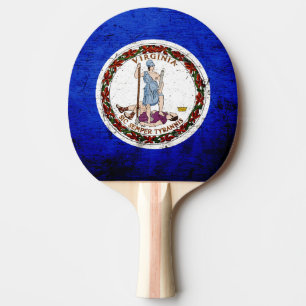 Pala De Ping Pong Bandera negra del estado de Virginia del Grunge
