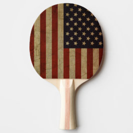 Pala De Ping Pong Bandera norteamericana vintage