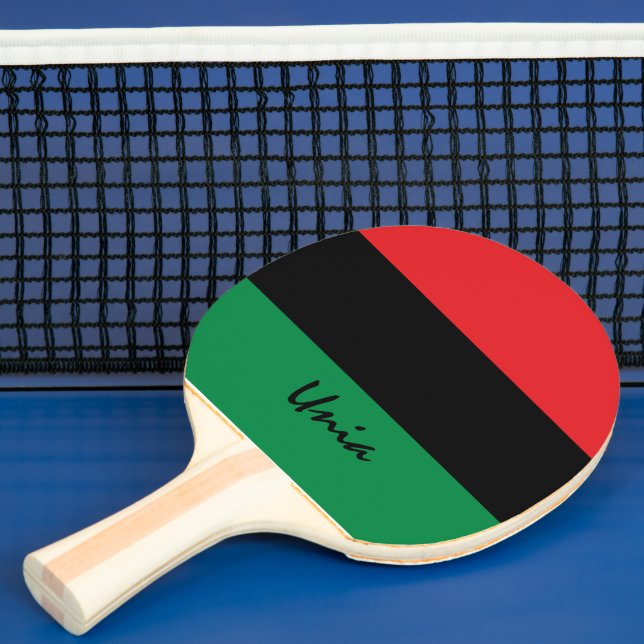 Pala De Ping Pong Bandera Panafricana y deportes de la UNIA (in situ)