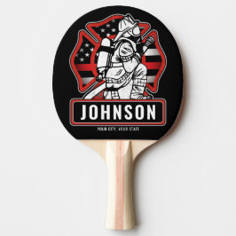 Pala De Ping Pong Bandera Patriótica del Departamento de Bomberos Pe