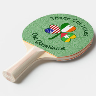 Pala De Ping Pong Bandera personalizada de Irlanda de Myanmar Birman