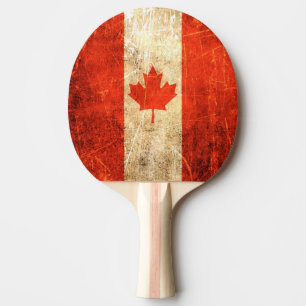 Pala De Ping Pong Bandera rasguñada y llevada del canadiense del