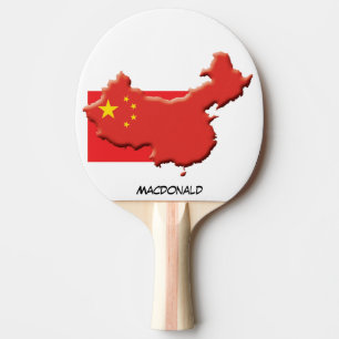 Pala De Ping Pong Bandera y MAPA CHINA personalizada