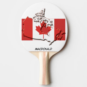 Pala De Ping Pong BANDERA Y MAPA DE CANADÁ Personalizados