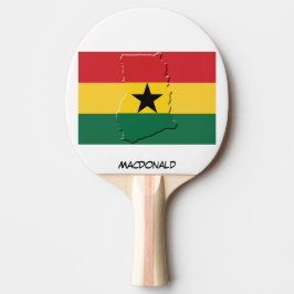 Pala De Ping Pong BANDERA Y MAPA DE GHANA Personalizada