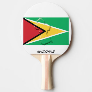 Pala De Ping Pong BANDERA Y MAPA GUYANA Personalizada