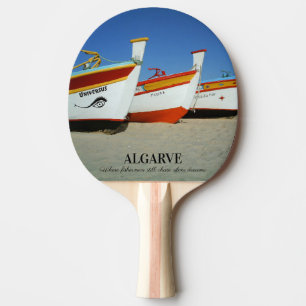 Pala De Ping Pong Barcos de pesca en la foto de playa del Algarve