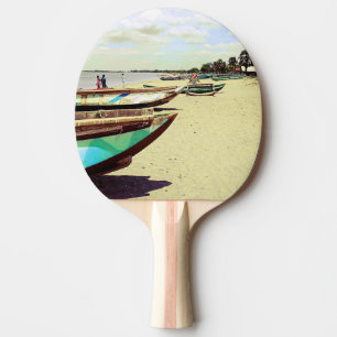 Pala De Ping Pong Barcos en la playa tropical