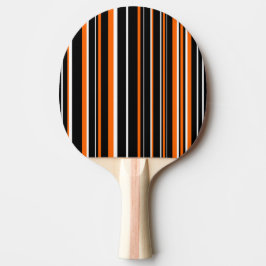 Pala De Ping Pong Barra de código de barras negra, blanca y naranja 