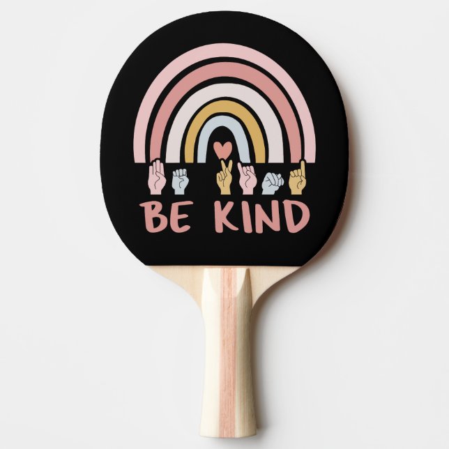 Pala De Ping Pong Be Kind ASL III - Lenguaje Rótulo americano (Anverso)