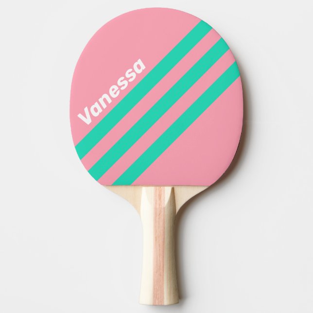 Pala De Ping Pong Beach Breeze Nostalgic Angled Striping with Name (Anverso)
