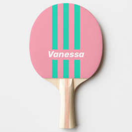 Pala De Ping Pong Beach Breeze Nostalgic Pin Stripes with Name