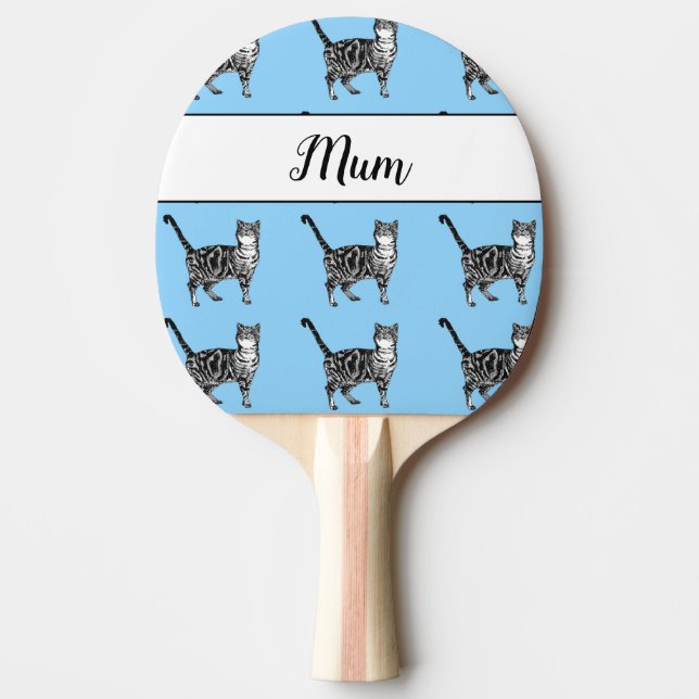 Pala De Ping Pong Bebé Blue Tabby gato Gatos Madre caprichosa (Anverso)
