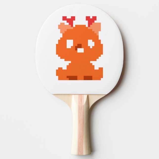 Pala De Ping Pong Bebé ciervo pixelado lindo (Anverso)