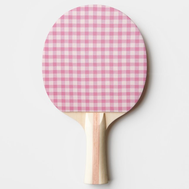 Pala De Ping Pong Bebe Rosa Gingham (Anverso)