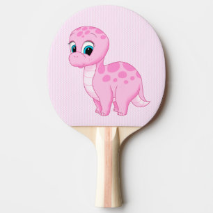 Pala De Ping Pong Bebé rosado Brontosauro Dinosaurio