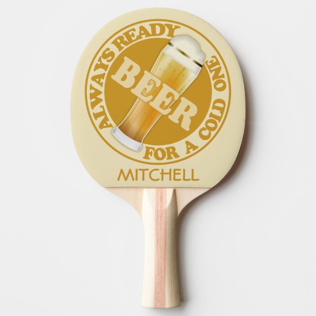 Pala De Ping Pong BEER nombre personalizado ping pong paddle (Anverso)