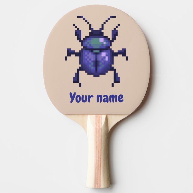 Pala De Ping Pong Beetle kever, purple pixelart (Anverso)