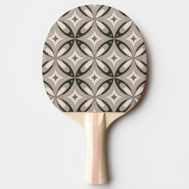 Pala De Ping Pong Beige and Brown Retro circular shapes (Anverso)