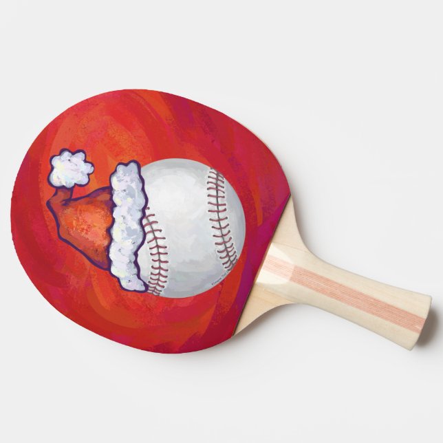 Pala De Ping Pong Béisbol con Santa Hat en rojo (Lateral)