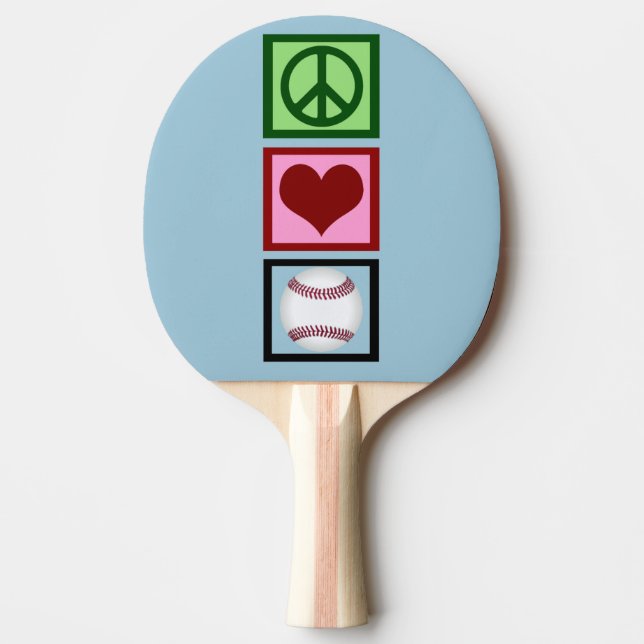 Pala De Ping Pong Béisbol de amor por la paz (Anverso)