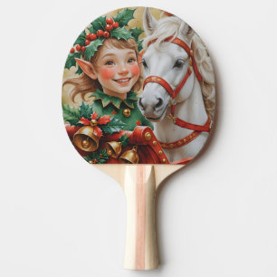 Pala De Ping Pong Bells Holly y el elfo de los Navidades de caballos