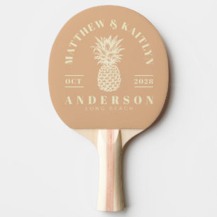 Pala De Ping Pong Beso de Melocotón Cresta de Boda Tropical de Piña