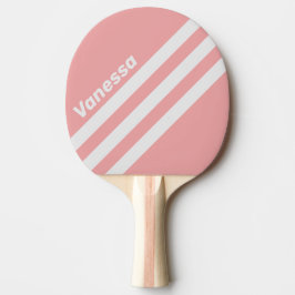 Pala De Ping Pong Beso Retro Franjas Triangulares con Nombre