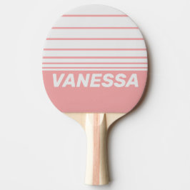 Pala De Ping Pong Beso Retro Tres Franjas Horizontales con Nombre