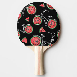 Pala De Ping Pong Bicicletas con ruedas de sandía, patrón de verano.