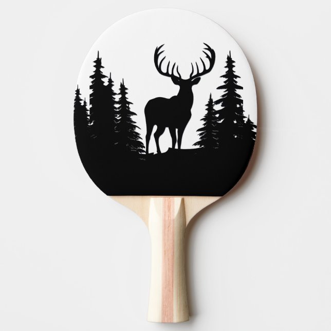 Pala De Ping Pong Big Buck Entre El Vector De Árbol De Pino (Anverso)