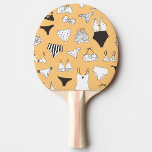Pala De Ping Pong Bikini tropical: Patrón de verano dibujado a mano