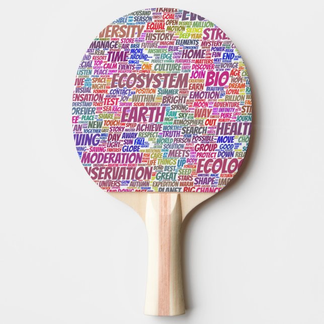 Pala De Ping Pong Bio Nuage de Mots Texte Modèle Biodiversité (Anverso)