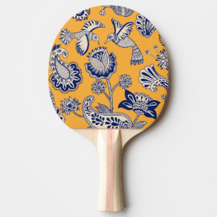 Pala De Ping Pong Birds Paisley Flowers Vintage Pattern