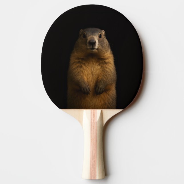 Pala De Ping Pong Black 4 Luxe ping pong paddle, Fluffy Marmot (Reverso)